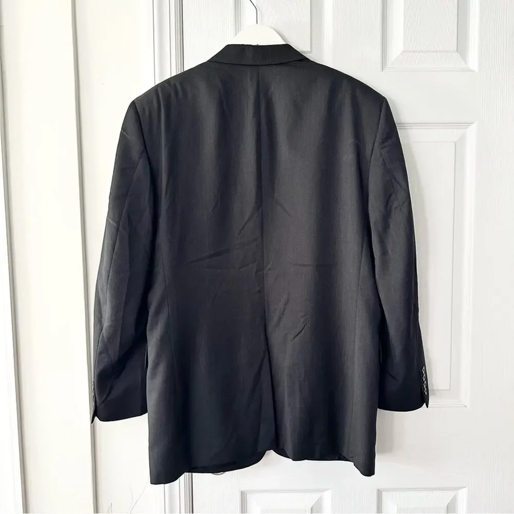 Jos A Bank Gordon Grey Black Wool Two Button Traveler Sports Coat Blazer 42 Reg